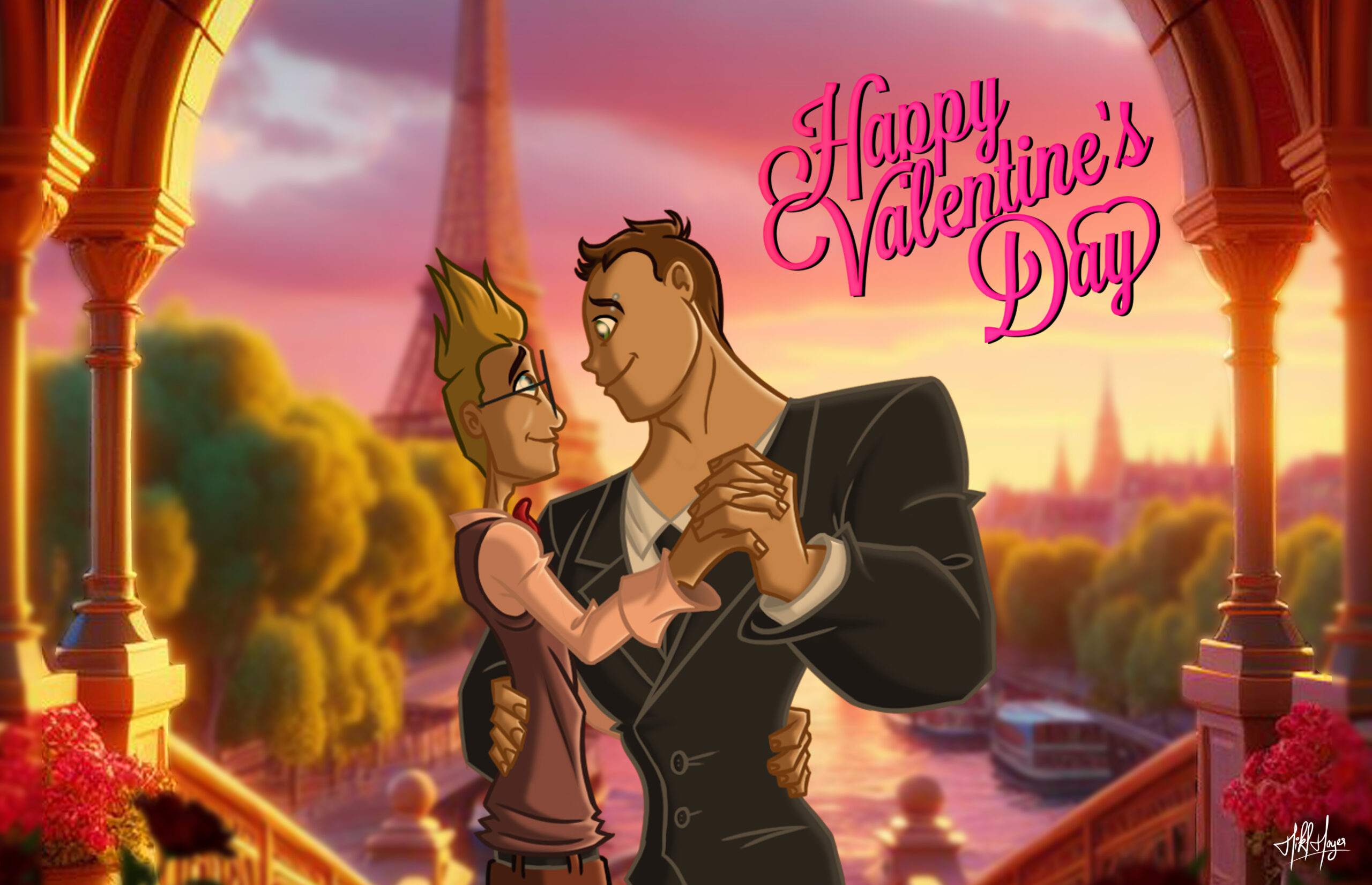 Fond paysage saint valentin 2024