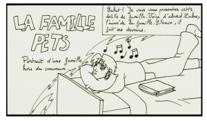 Première planche de Mikl Mayer réalisée en 2003 "La famille Pets"