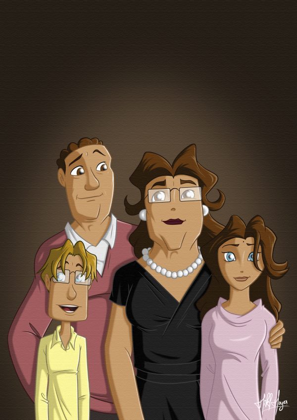 Panneau Photo en Bois Famille Boudin
