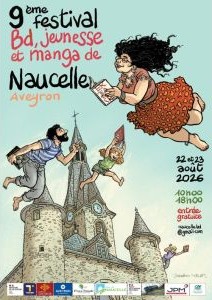 Affiche du festival 9ème édition du festival BD, Jeunesse et Manga de Naucelle