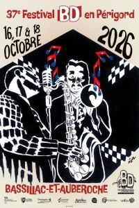 Affiche du festival 37ème édition du festival de la Bande Dessinée de Bassillac et Auberoche