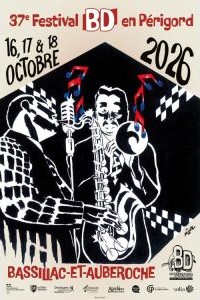 Affiche du festival 37ème édition du festival de la Bande Dessinée de Bassillac et Auberoche